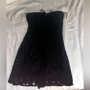 Zara Elegant Black Lace Mini Dress